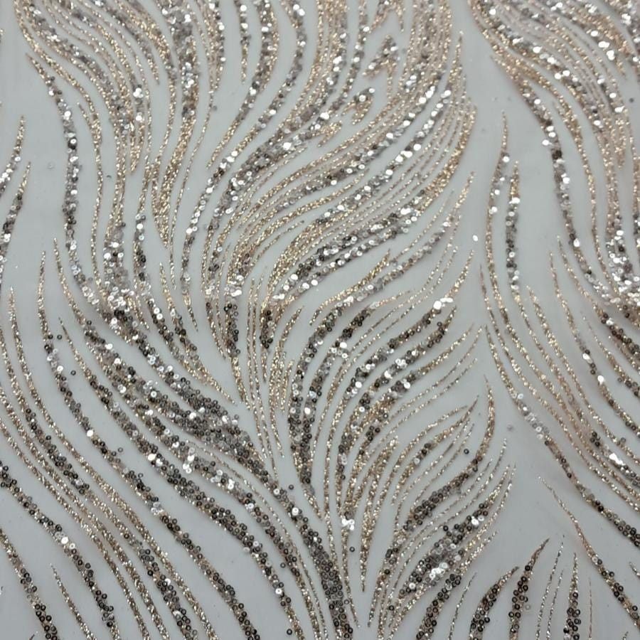 LACE Dress Fabrics Rose Gold Sugar Metallic Lace