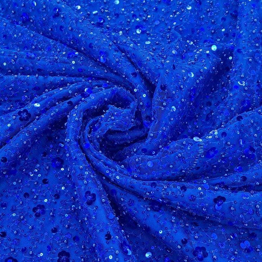 LACE Dress Fabrics Royal Hollywood Sequins 150cm (7819472109657)