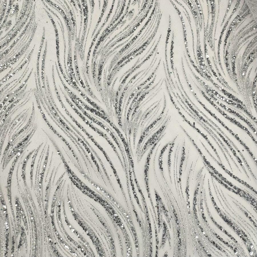 LACE Dress Fabrics Silver Sugar Metallic Lace
