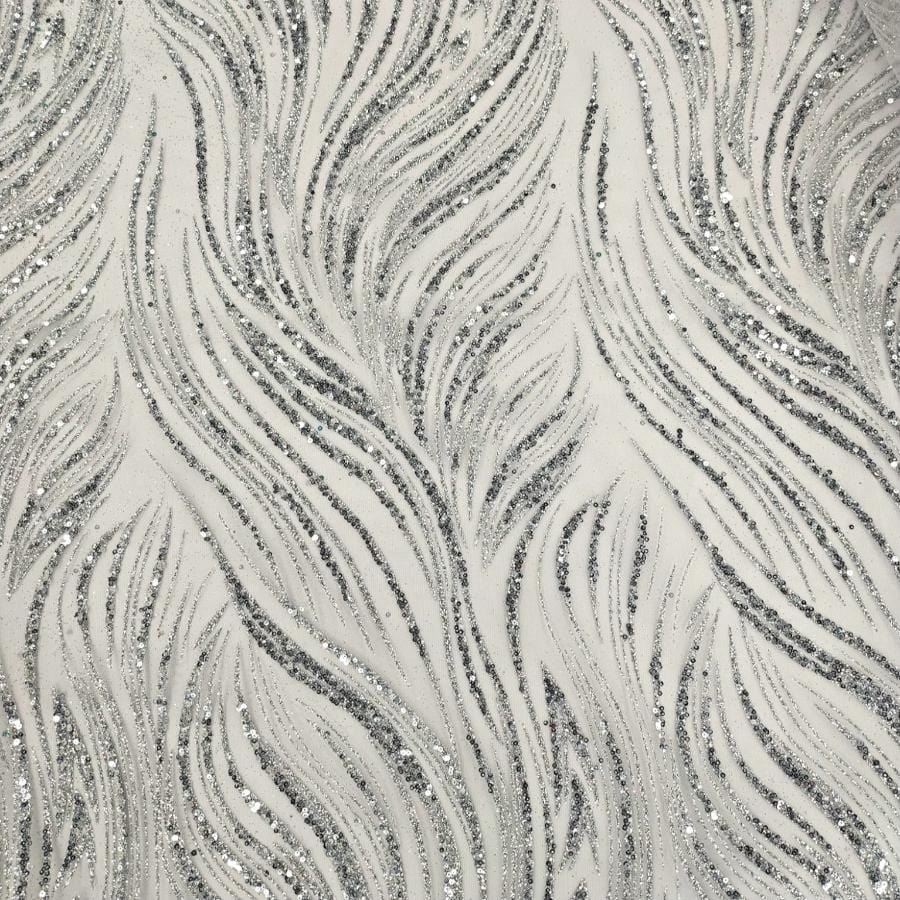 LACE Dress Fabrics Silver Sugar Metallic Lace (7798817259609)