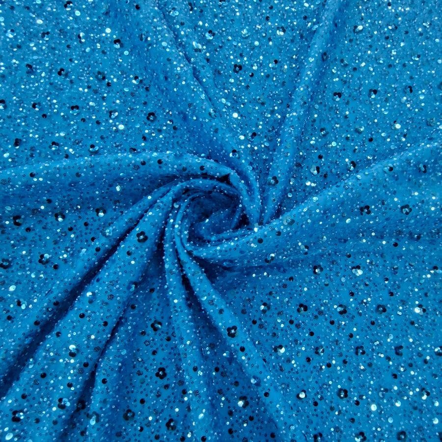 LACE Dress Fabrics Turquoise Hollywood Sequins 150cm