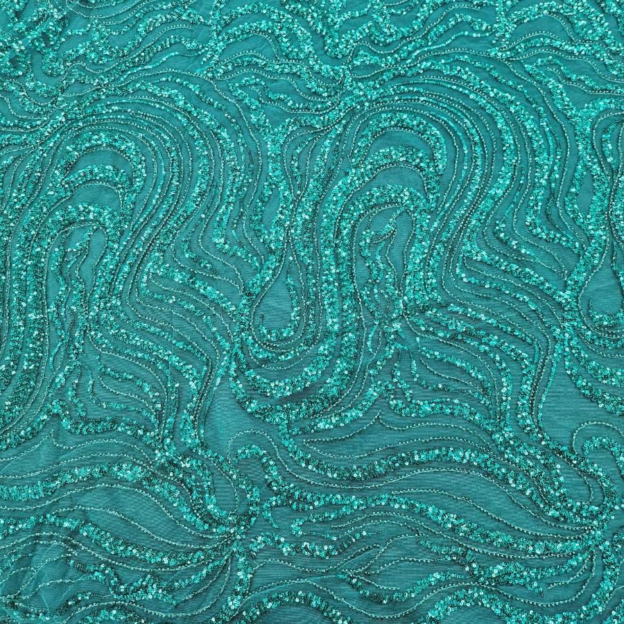 LACE Dress Fabrics Vivid Green Delevingne Sequin 150cm (7799215390809)