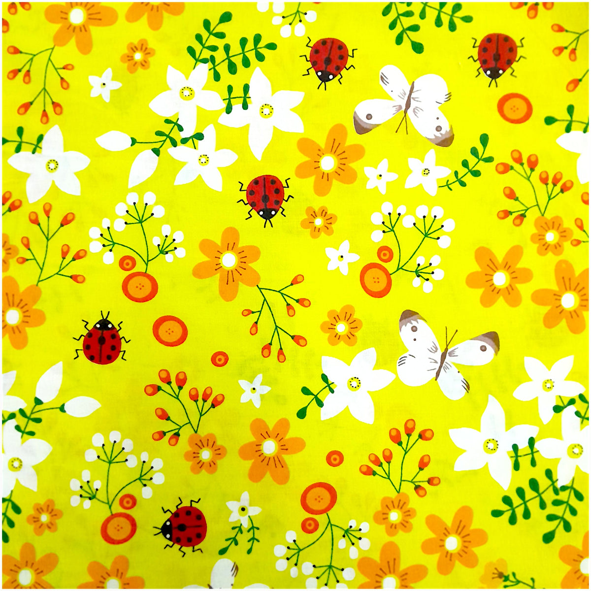 PTD Poly Cotton Lady Bug Yellow 240 cm