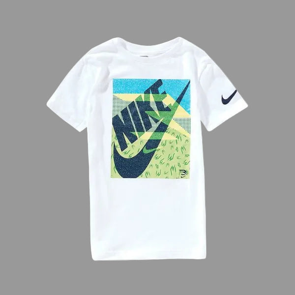 Nike 3BRAND Boys Russell Wilson Square Graphic Logo T-Shirt-White 0077186