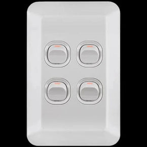 LEAR SWITCHES Lear  4-Lever 1-Way Switch White