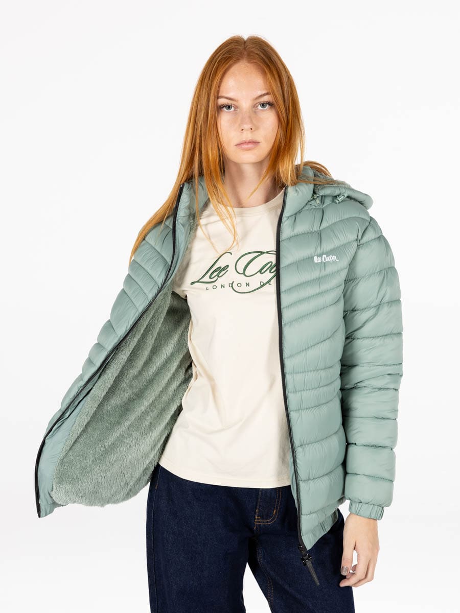 Lee Cooper Ladies Puffer Jacket Clara Sage