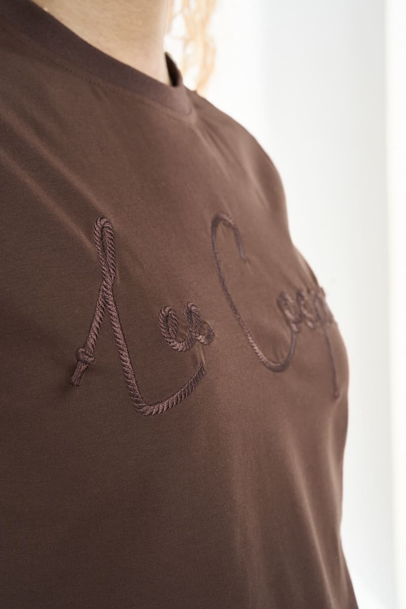 Lee Cooper Ladies' Zannia T-Shirt-Brown LCS2606142.