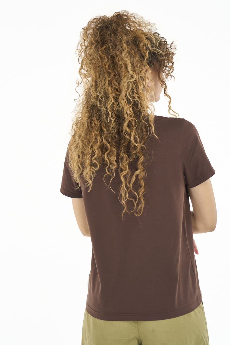 Lee Cooper Ladies' Zannia T-Shirt-Brown LCS2606142.