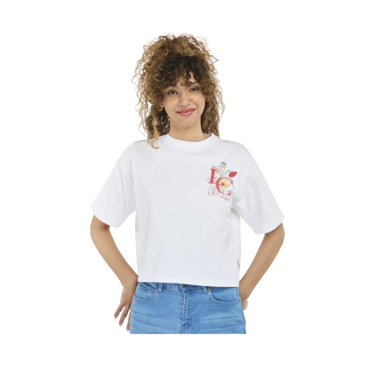 Lee Cooper Ladie's Sibusiso T-Shirt-White LCS2606042.
