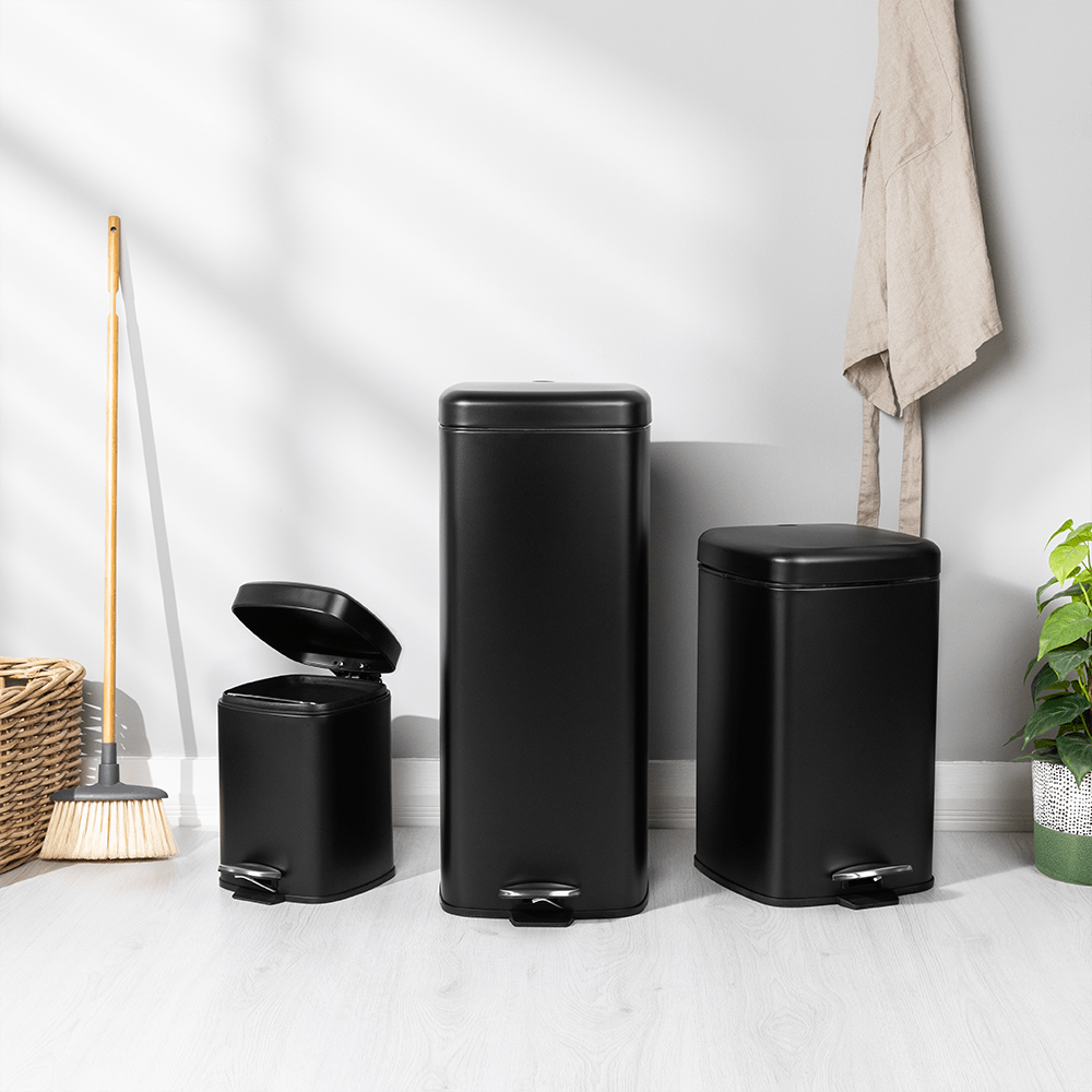 Legend DUST BIN Legend Square Soft Close 20lt Bin Black (7294506565721)