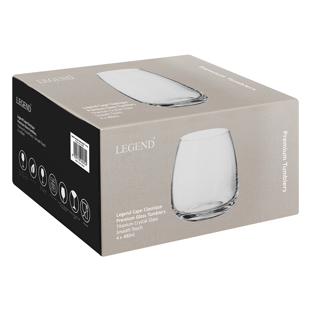 Legend GLASS Legend Classique Tumbler 400ml Set of 4 (7348914618457)