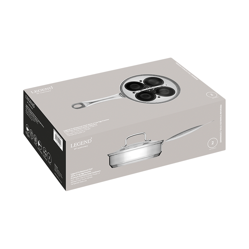 Legend POTS Legend Prof Chef Stainless Steel 20cm 4 Cup Egg Poacher (7294989533273)