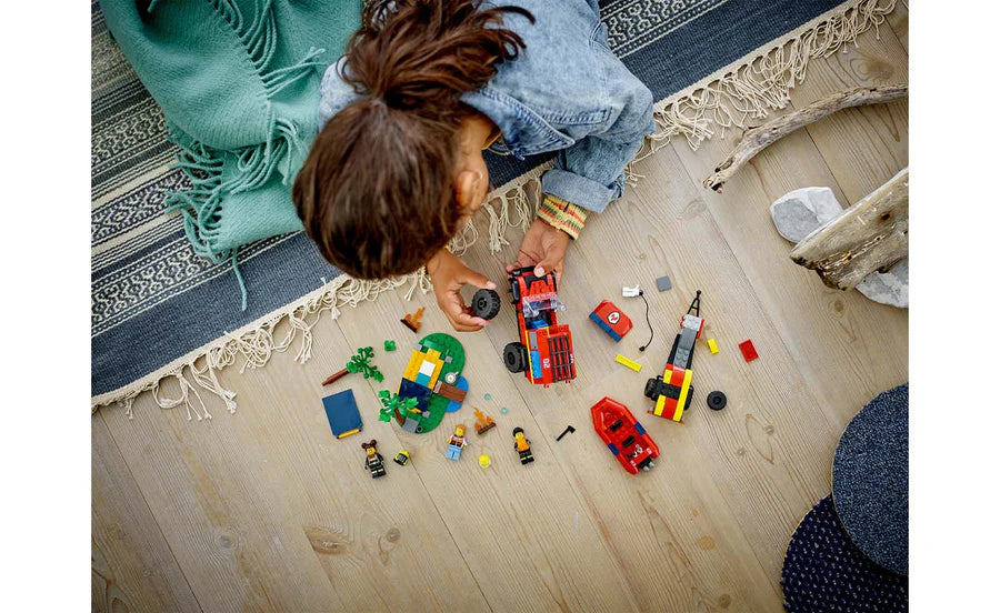 LEGO® City 4x4 Fire Engine with Rescue Boat Building Toy Cars 301 Pieces 60412