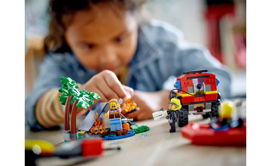 LEGO® City 4x4 Fire Engine with Rescue Boat Building Toy Cars 301 Pieces 60412