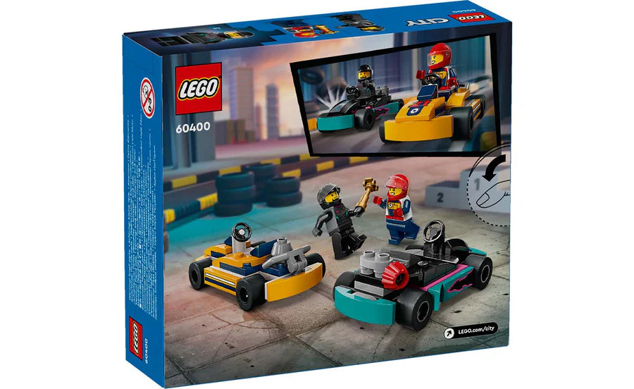 LEGO® City Go-Karts and Race Drivers Building Toy Cars 99 Pieces 60400