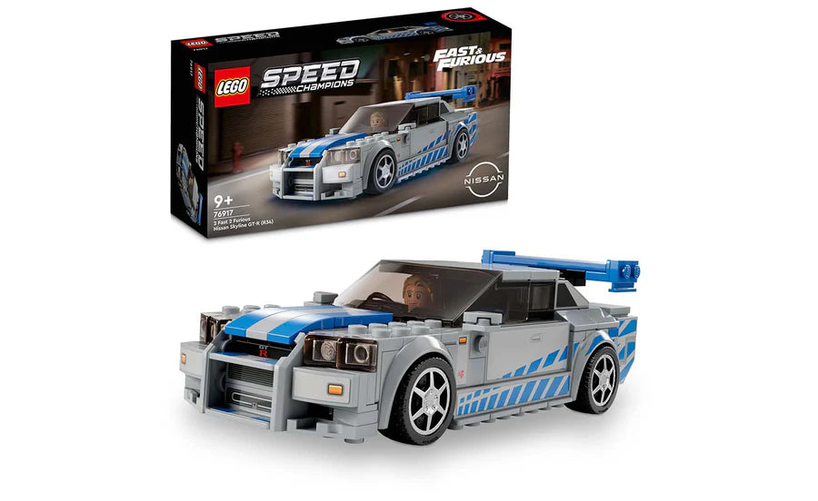 LEGO® Speed Champions 2 Fast 2 Furious Nissan Skyline GT-R (R34) Building Toy Cars (319 Pieces) 76917