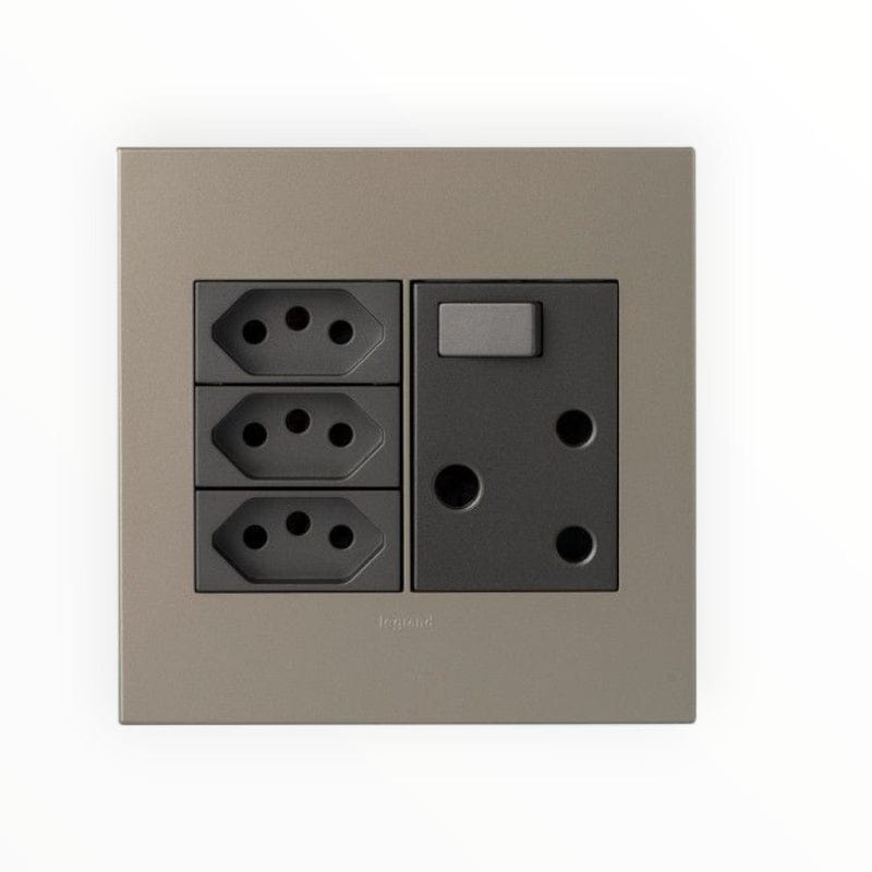 Legrand Plug Legrand Arteor Old New RSA Sockets Monobloc - 4 X 4 Champagne MAGNESIUM PMON44MCH
