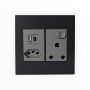 Legrand PLUGS Legrand Arteor New RSA Sockets+ Type A&C USB Monobloc 4x4 Graphite PMONU44MGP