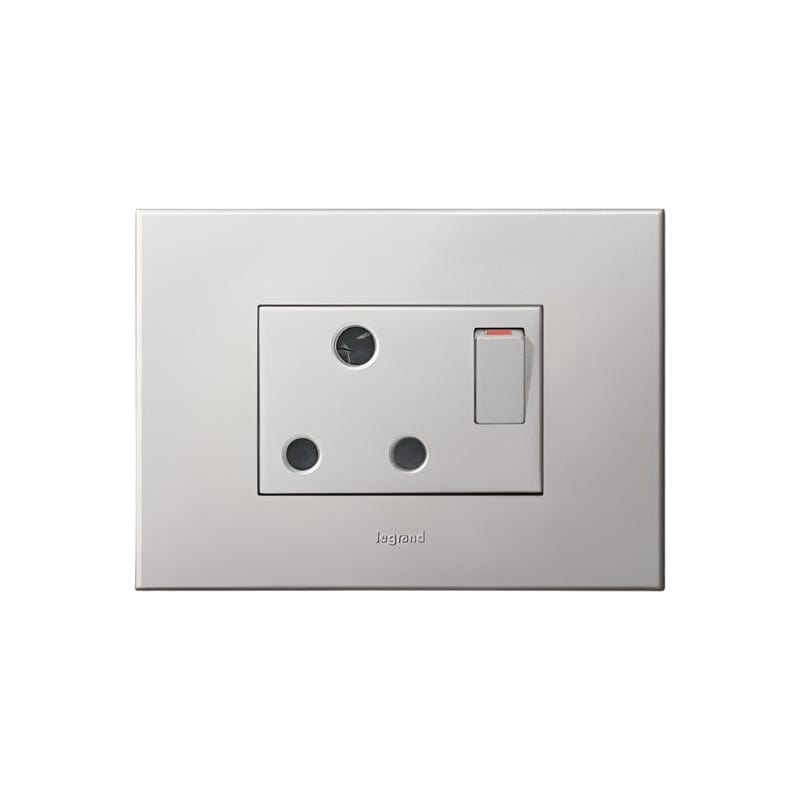 Legrand plugs Legrand Arteor Single Socket 164-1 2x4 Soft Aluminium PS24SASA