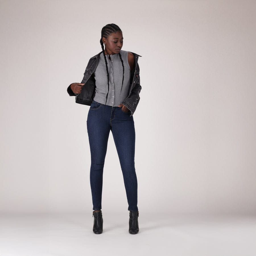 Levis Ladies Jeans Levi's Women's Curvy High Rise Super Skinny Dark Indingo Worn In A4123-0102