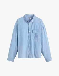 Levis Shirts Levi's Long Sleeve NDT Cropped Shirt Charlie Light Blue 004UR0000