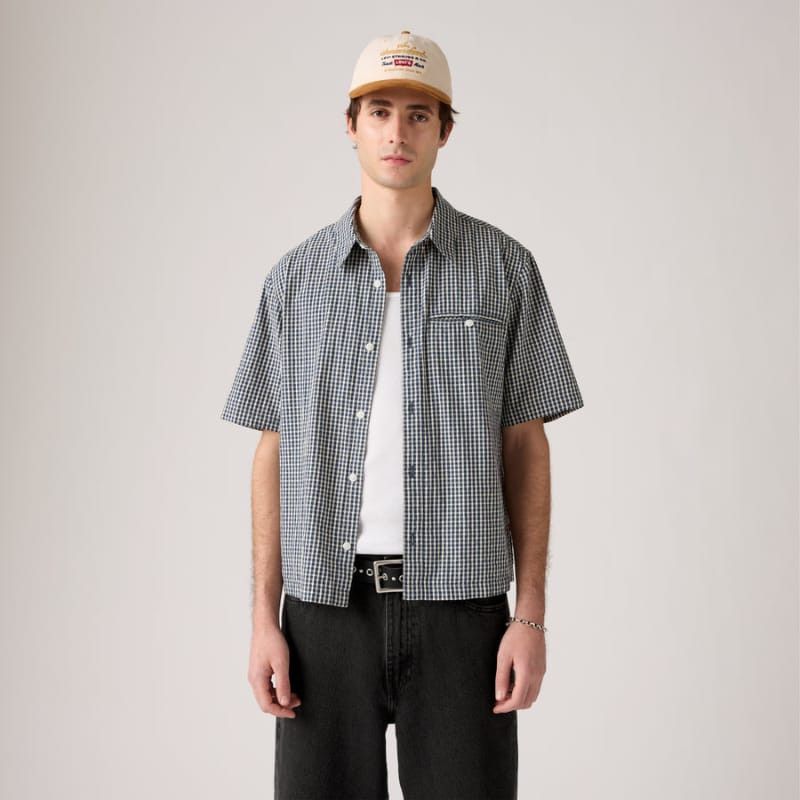 Levis Shirts S Levi's Men'S Short Sleeve Zandt Cropped Shirt Multi Colour 003NV0002