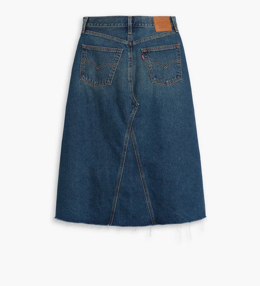 Levis Skirt Levi's Women'S High-Rise A-Line Decon Skirt Dark Indigo Worn In 0016D-0001