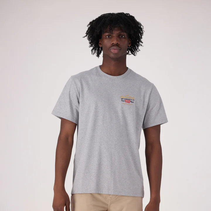 Levis T Shirt Levi's Ss Relaxed Fit Tee Archive Sport Prep Emb 4 Light Heather Grey Graphic A5457-00