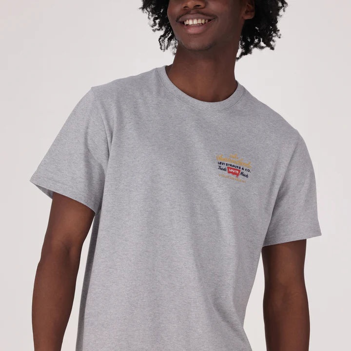 Levis T Shirt Levi's Ss Relaxed Fit Tee Archive Sport Prep Emb 4 Light Heather Grey Graphic A5457-00