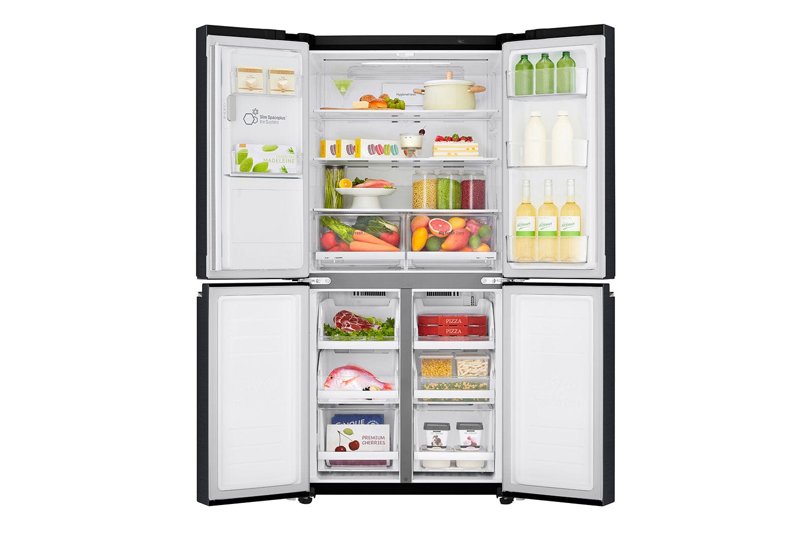 LG Fridge/Freezer LG 426L Black Finish Slim French Door Fridge GC-L22FTQUB (7910356484185)