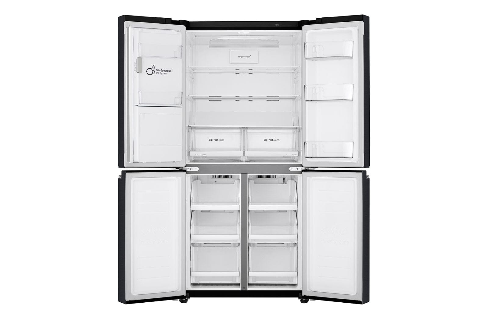 LG Fridge/Freezer LG 426L Black Finish Slim French Door Fridge GC-L22FTQUB (7910356484185)