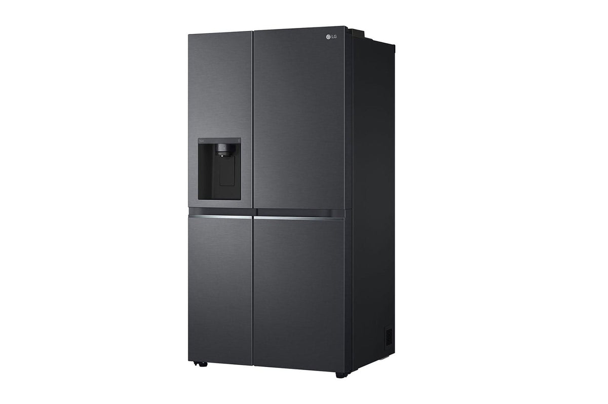 LG Fridge LG 611Lt Matt Black Steel Side by Side Refrigerator  GC-L257SQSL