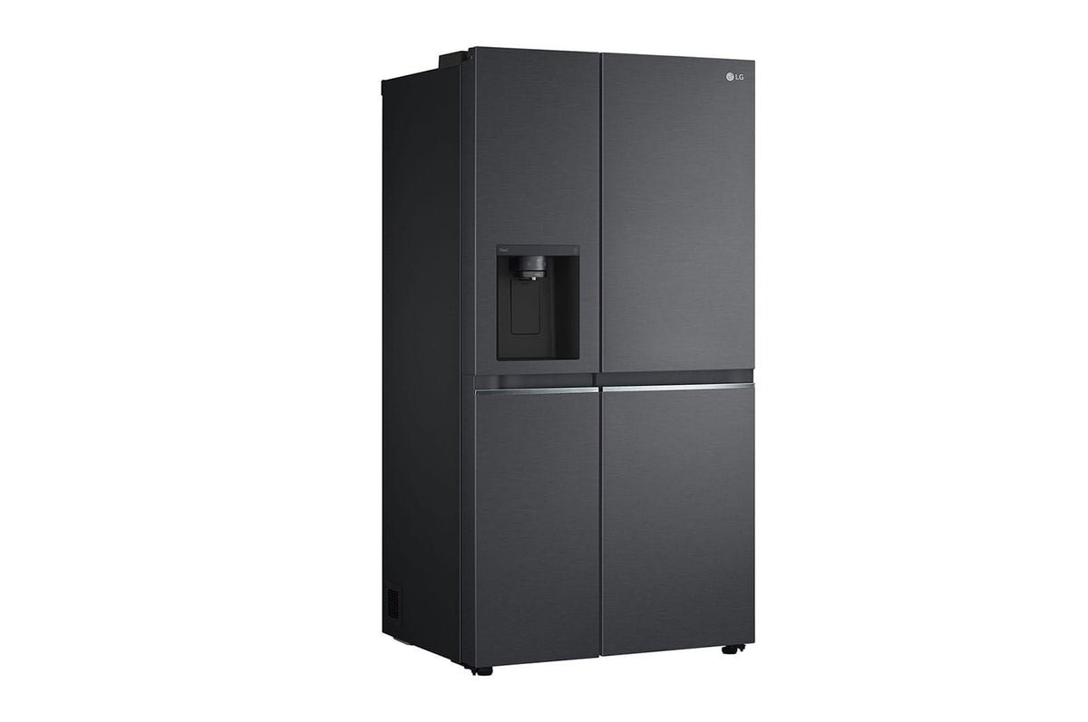 LG Fridge LG 611Lt Matt Black Steel Side by Side Refrigerator  GC-L257SQSL