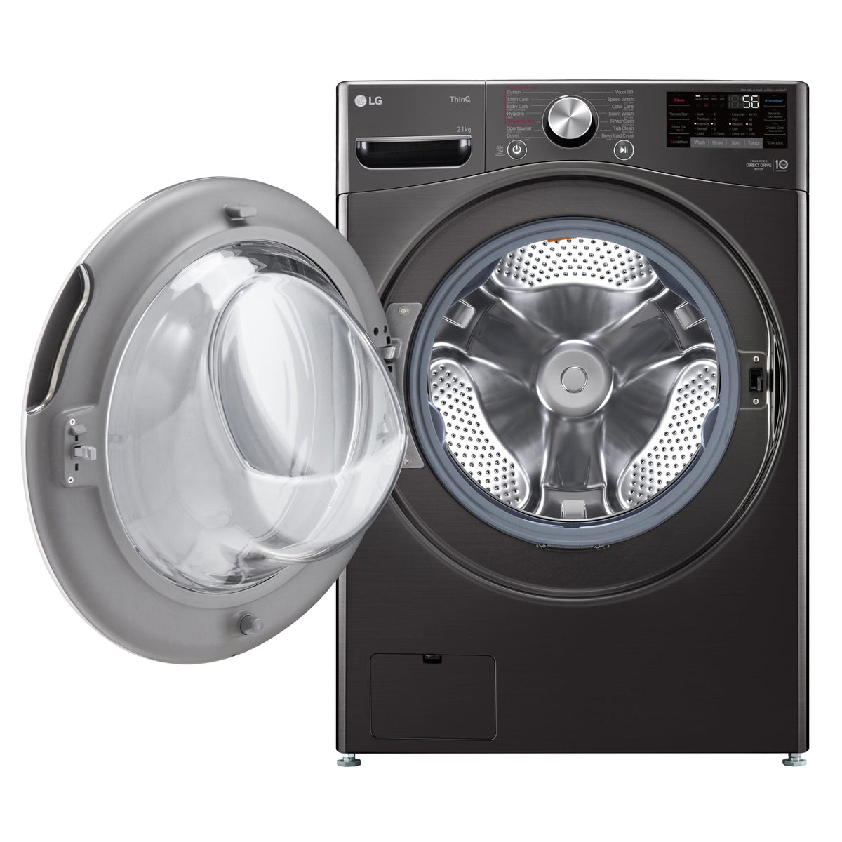 lg FRONTLOADER LG 21KG Black Steel Front Loader Washing Machine F0P2CYV2E (7334000033881)