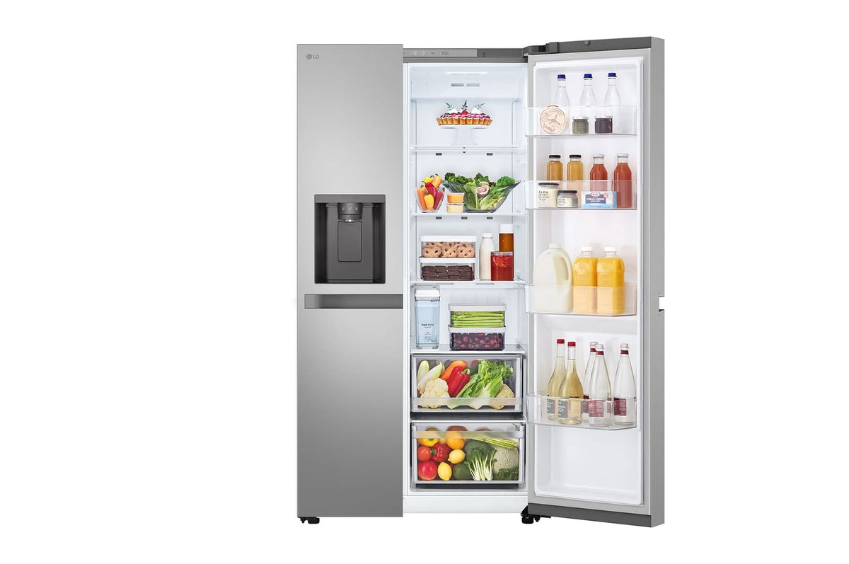 LG Side by side fridge LG 617L Silver Non Plumbed Side by Side Fridge Freezer GC-L257KLKW
