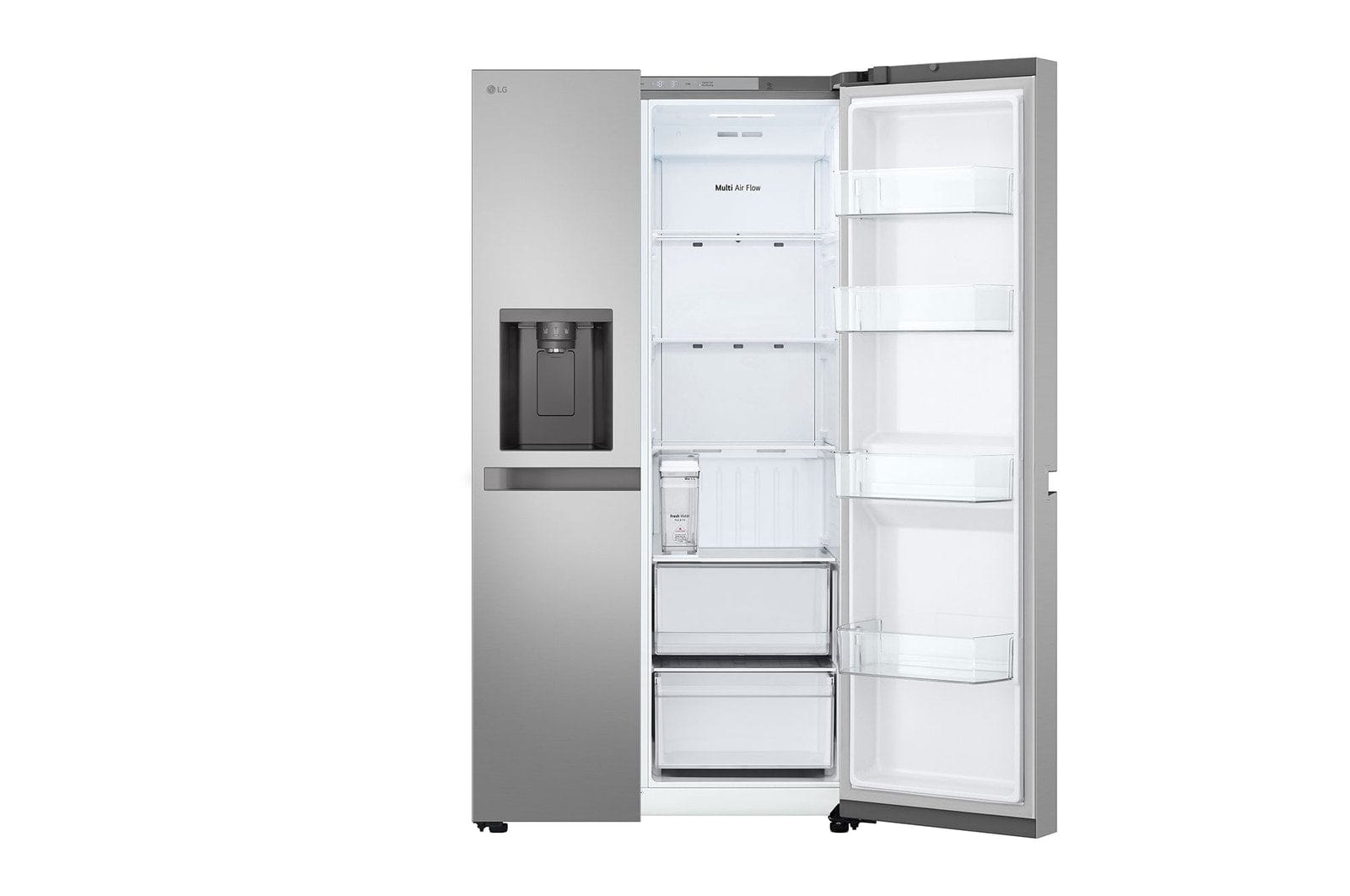 LG Side by side fridge LG 617L Silver Non Plumbed Side by Side Fridge Freezer GC-L257KLKW