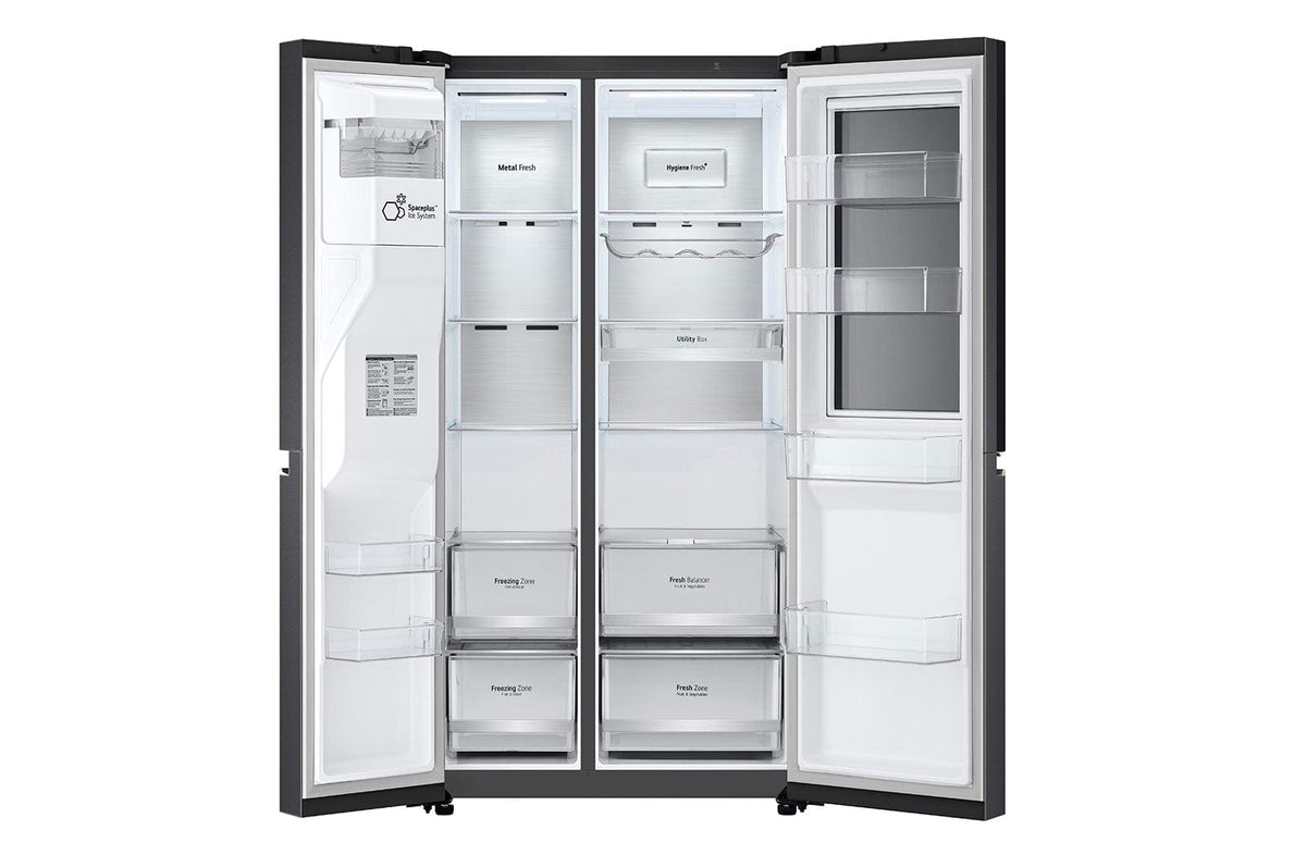 LG Side by side fridge LG 674 L Matte Black Steel Side By Side GC-X257CQFS