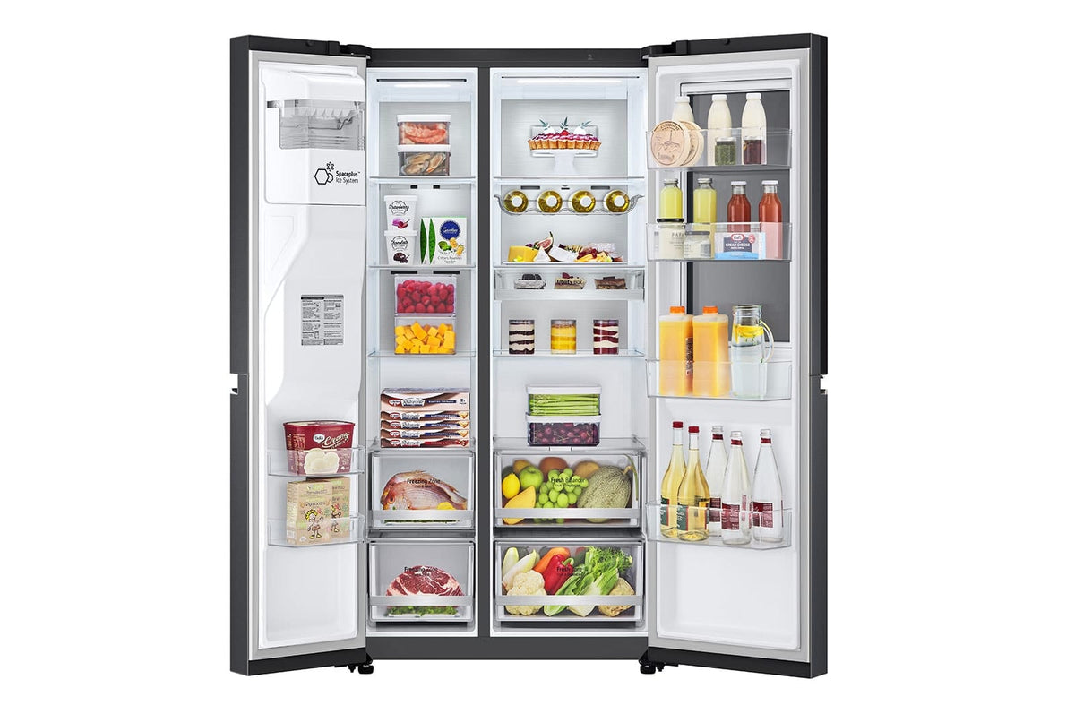 LG Side by side fridge LG 674 L Matte Black Steel Side By Side GC-X257CQFS