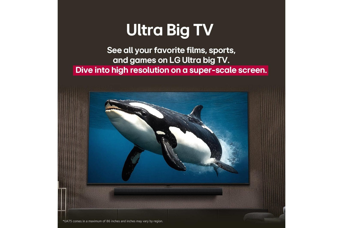 LG Smart TV LG  75 inch LG UHD AI UA854K Smart TV AI Magic Remote HDR10 webOS25 2025 75UA85006LA.AFAB
