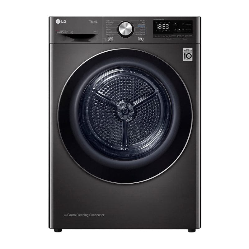 LG Tumble Dryer LG 9kg Black Steel Heat Pump Dryer RH90V9JV2N