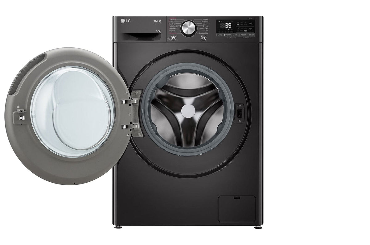 LG washer dryer combo LG 9/5kg Platinum Black Front Load Washer Dryer Combo with AIDD F2Y9FCP2ZB