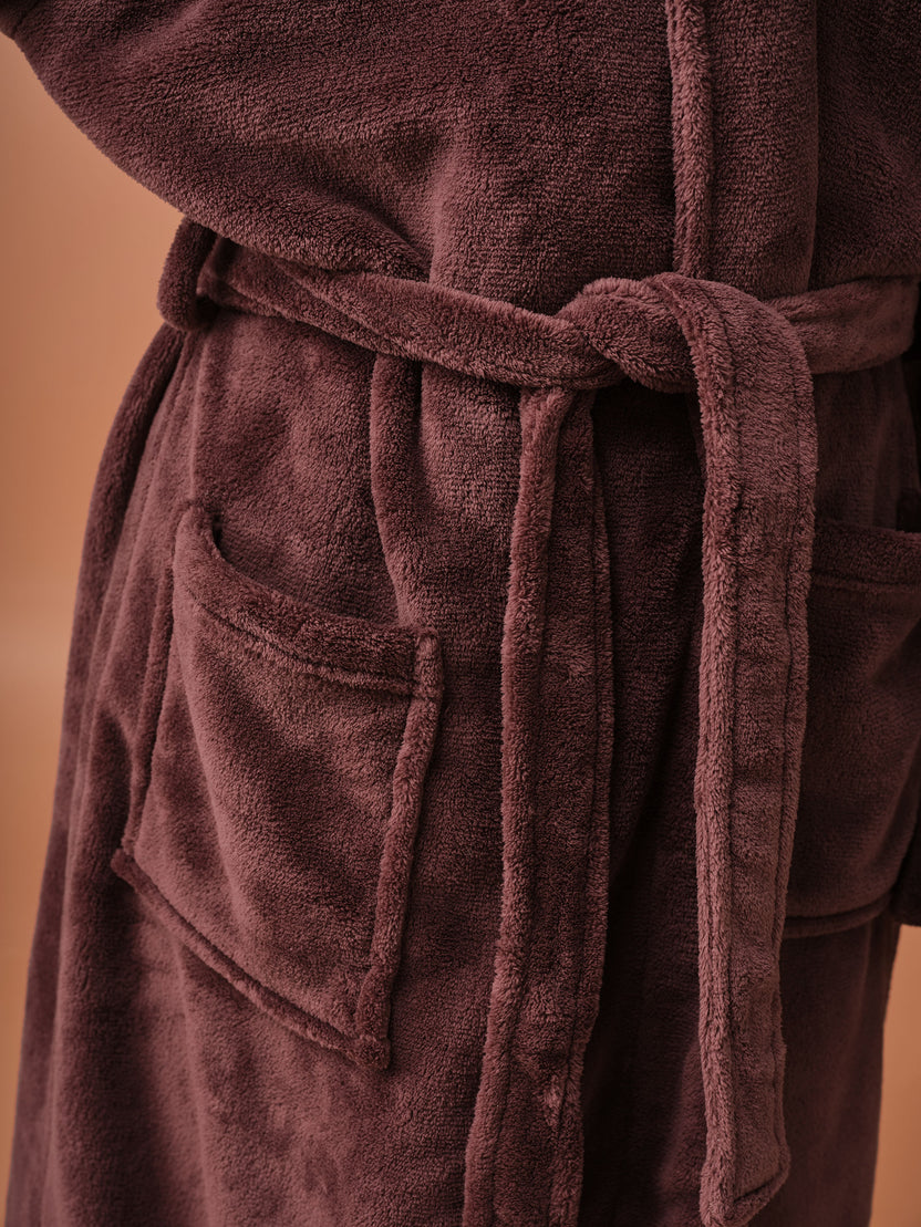 Linen House Bathrobe Plush Plum.