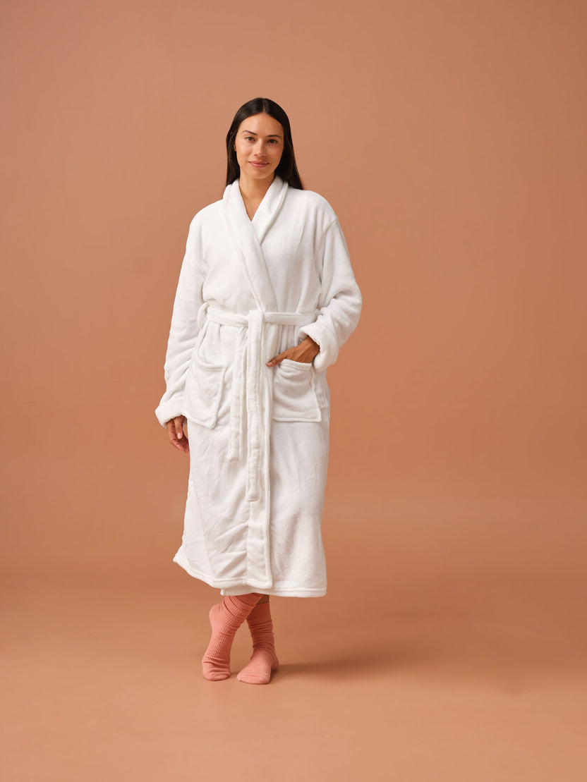 Linen House Bathrobe Plush White