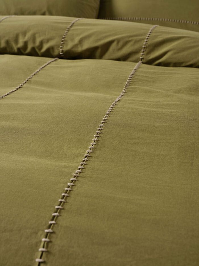 Linen House Olive Jerome Olive Duvet Cover Set.