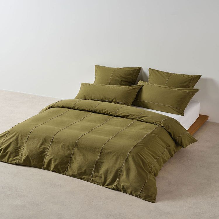 Linen House Olive Jerome Olive Duvet Cover Set.