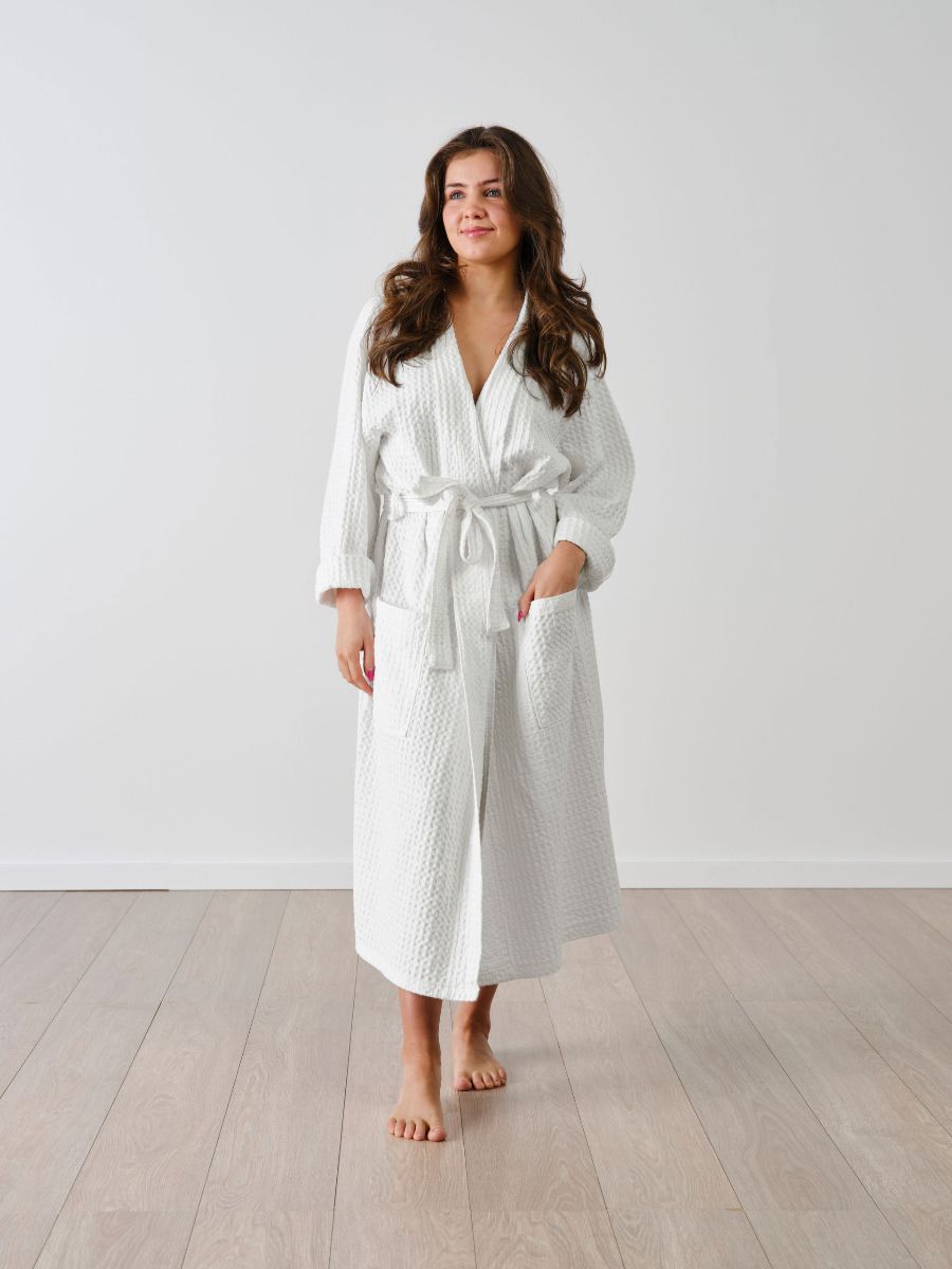 Linen House Bathrobe Waffle White