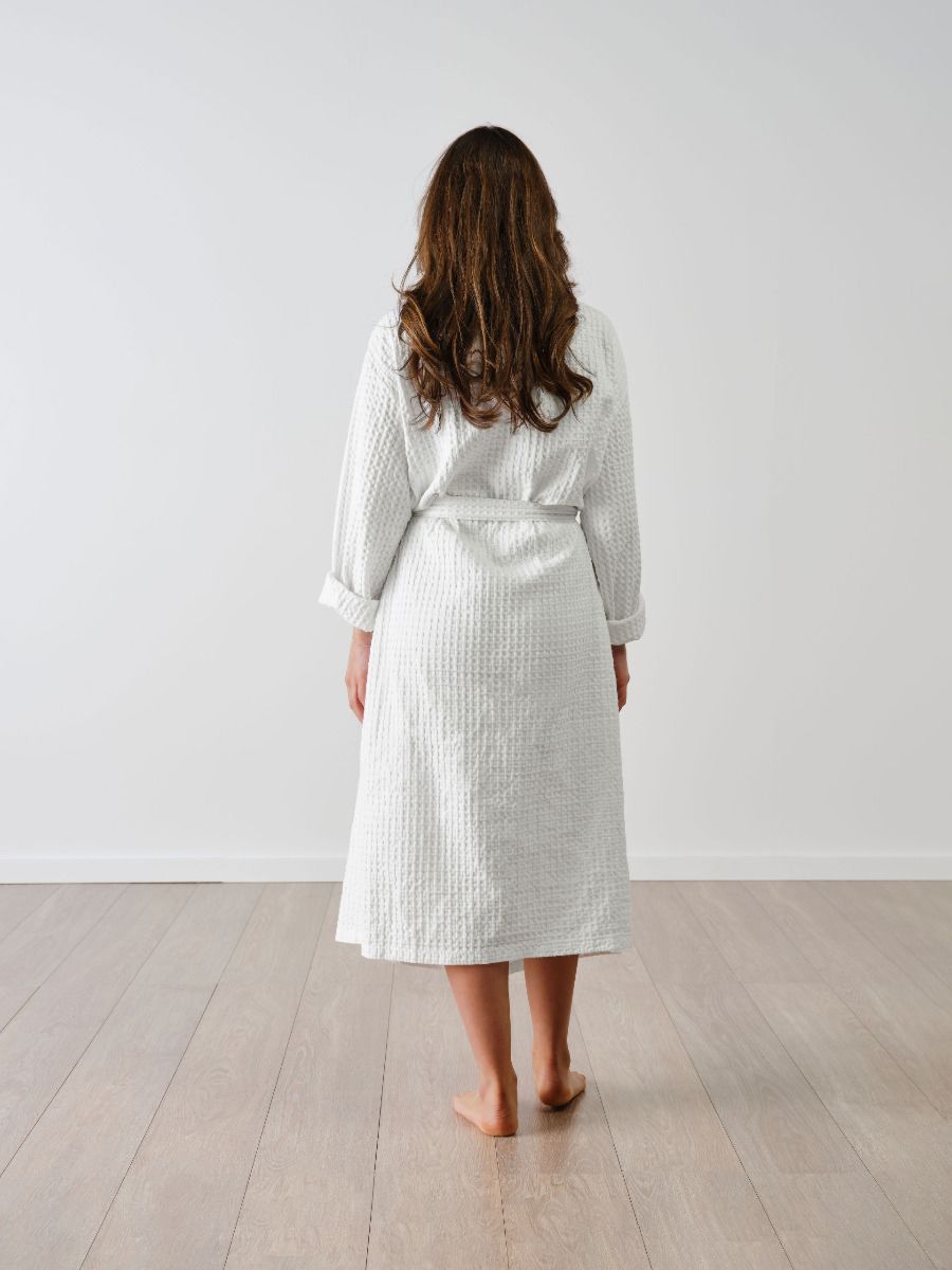 Linen House Bathrobe Waffle White