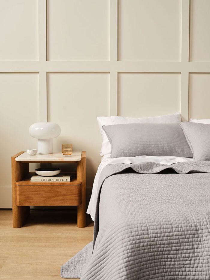 Linen House Marceau Grey Coverlet Set.