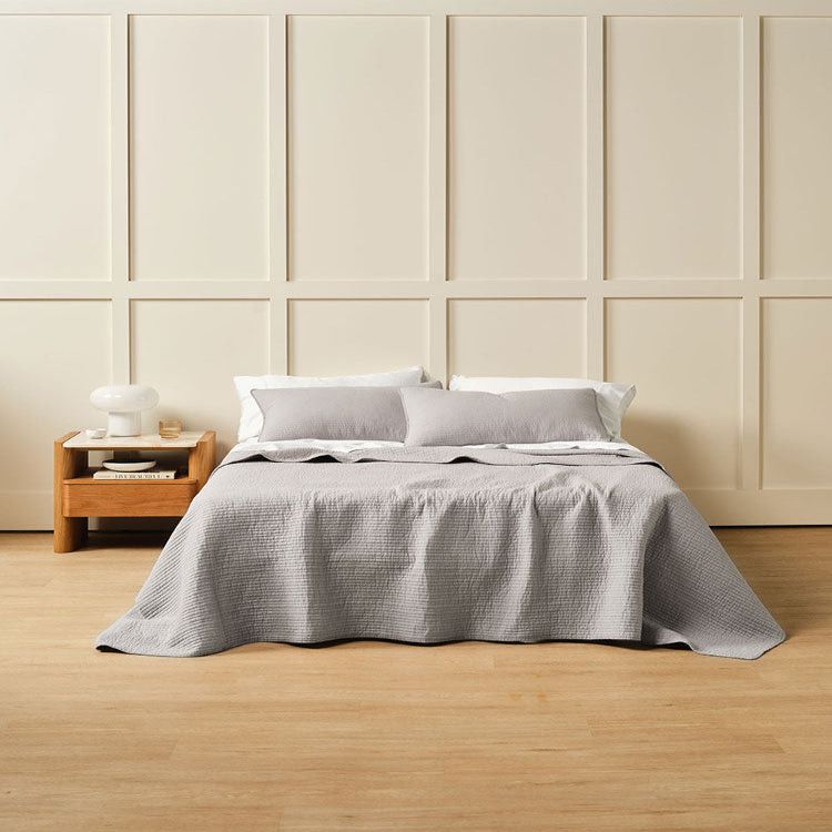 Linen House Marceau Grey Coverlet Set.