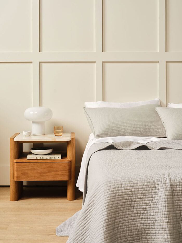 Linen House Marceau Oatmeal Coverlet Set.